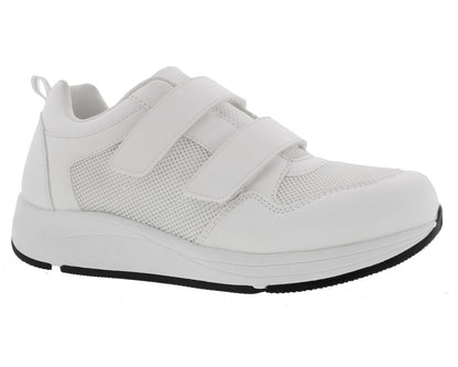 Drew Contest Mens Hook and Loop Slip Resistant Athletic Shoe -  White Combo
