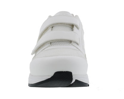 Drew Contest Mens Hook and Loop Slip Resistant Athletic Shoe -  White Combo