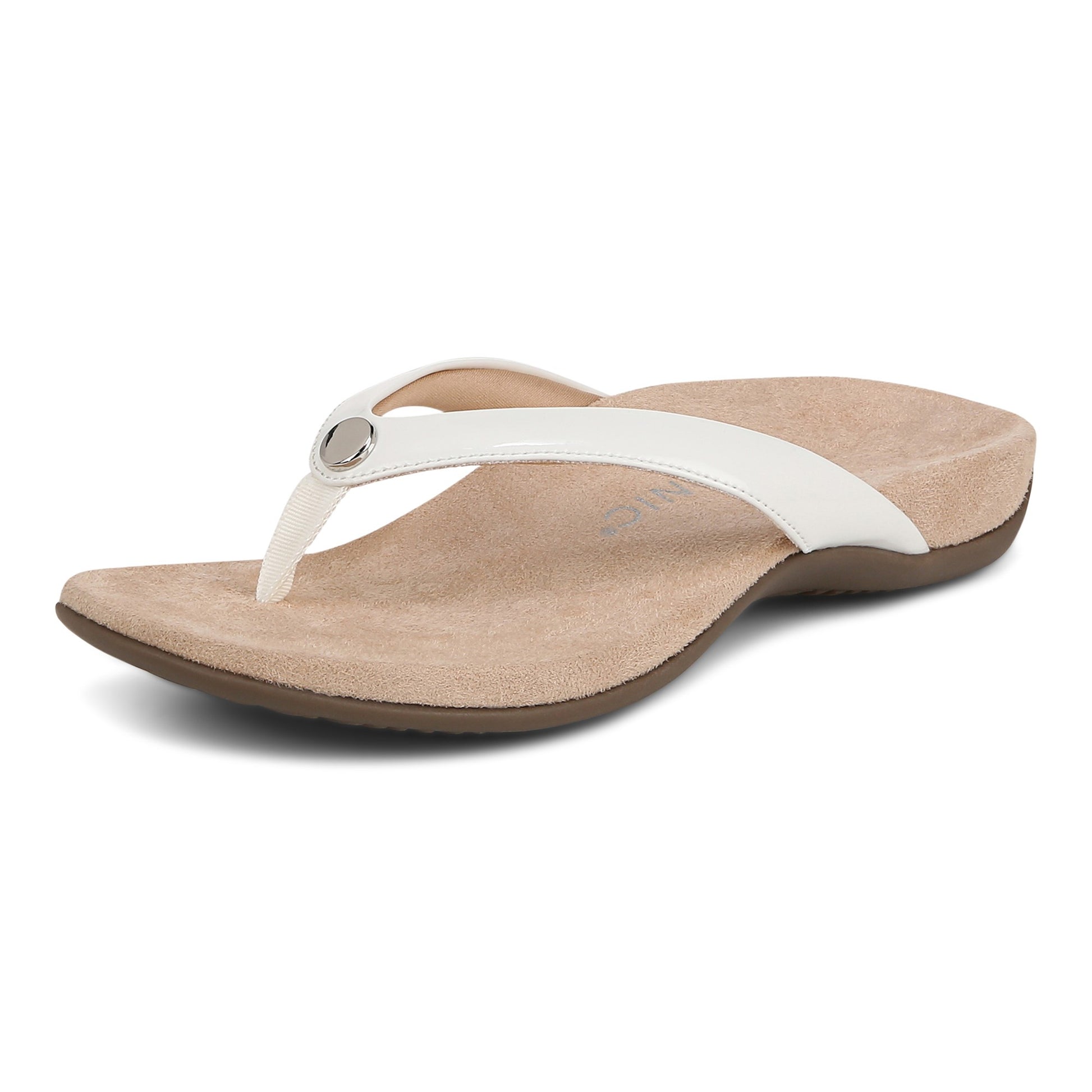 Vionic Davina Women's Supportive Flip Flop Sandal - White - Left angle