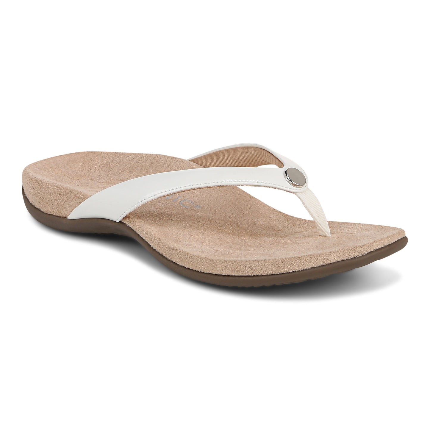 Vionic Davina Women's Supportive Flip Flop Sandal - White - Angle main