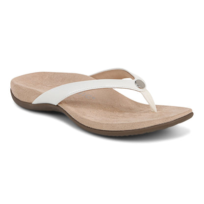Vionic Davina Women's Supportive Flip Flop Sandal - White - Angle main
