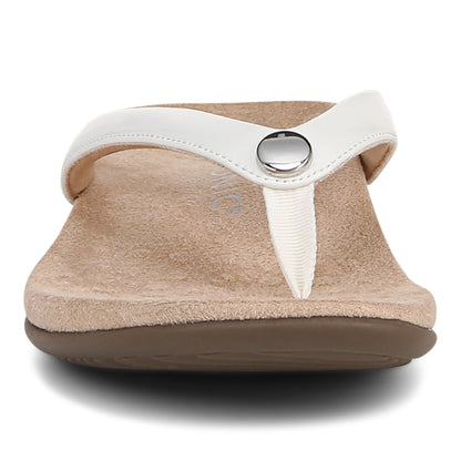 Vionic Davina Women's Supportive Flip Flop Sandal - White - Front