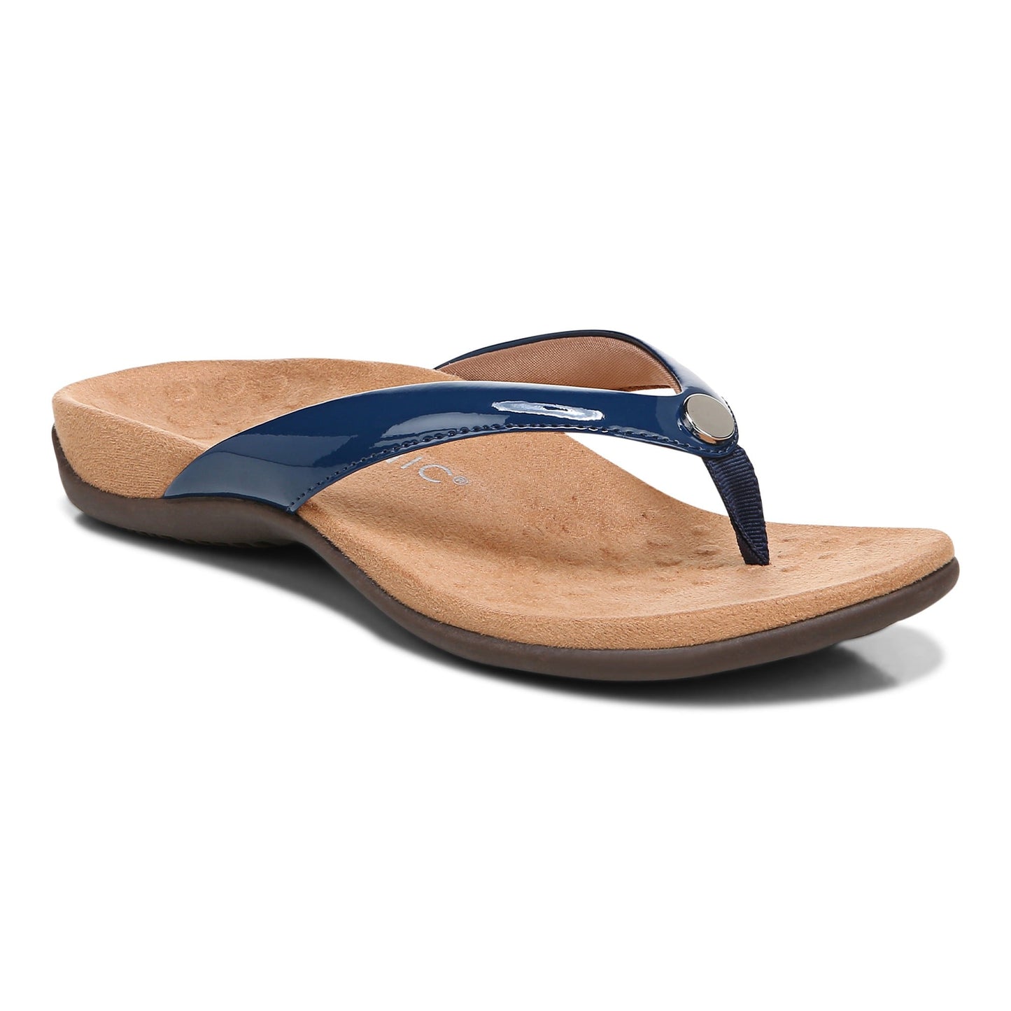 Vionic Davina Women's Supportive Flip Flop Sandal - Dark Blue - Angle main