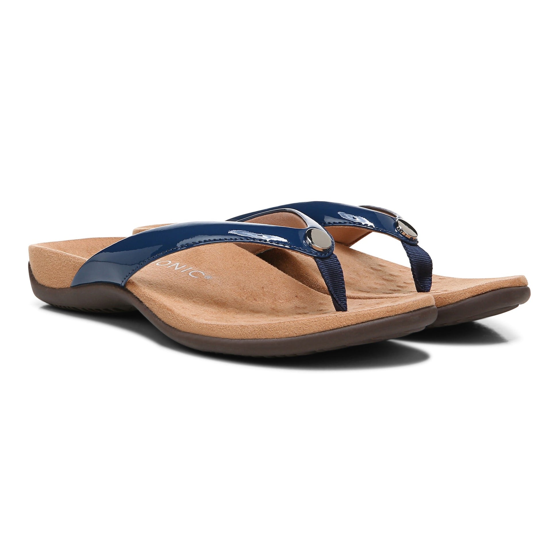 Vionic Davina Women's Supportive Flip Flop Sandal - Dark Blue - Pair