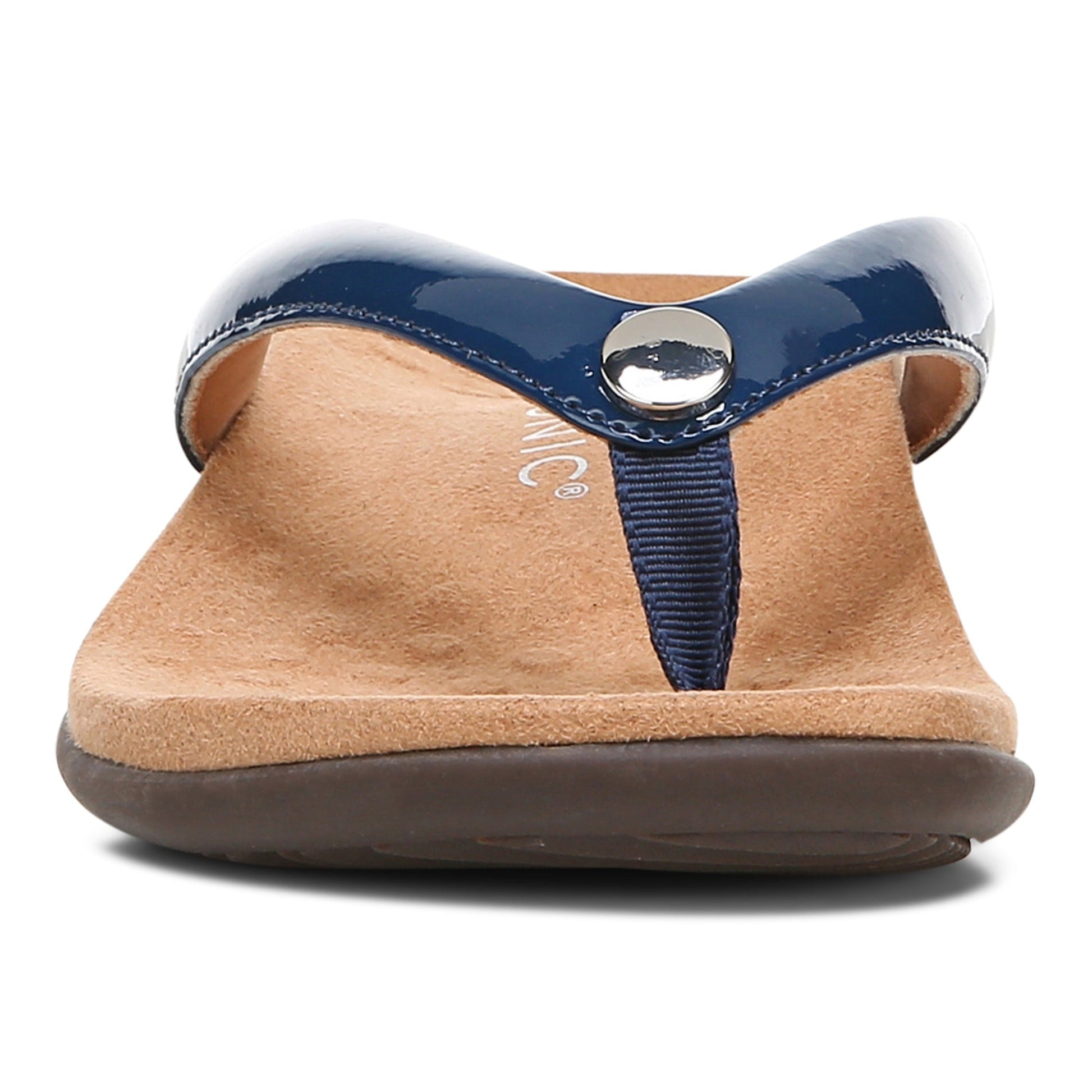 Vionic Davina Women's Supportive Flip Flop Sandal - Dark Blue - Front