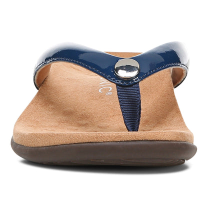 Vionic Davina Women's Supportive Flip Flop Sandal - Dark Blue - Front