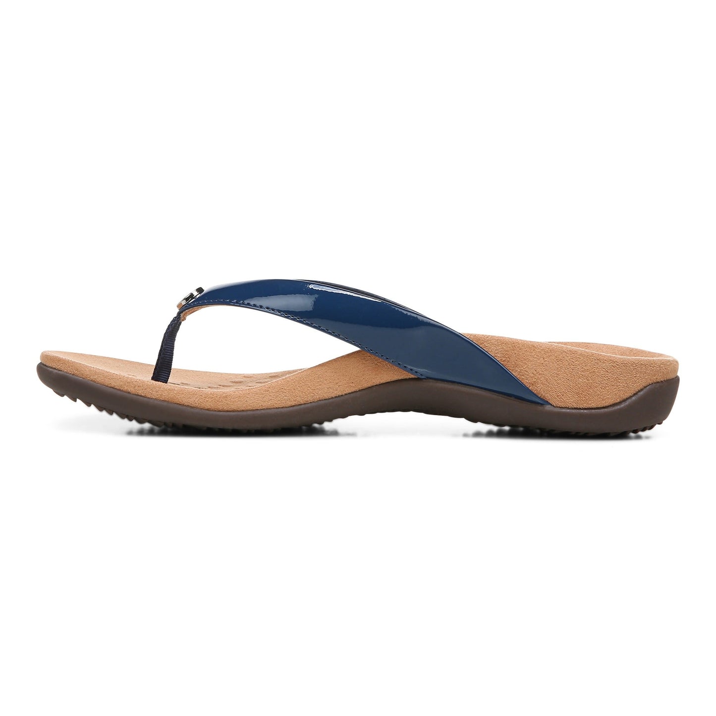 Vionic Davina Women's Supportive Flip Flop Sandal - Dark Blue - Left Side