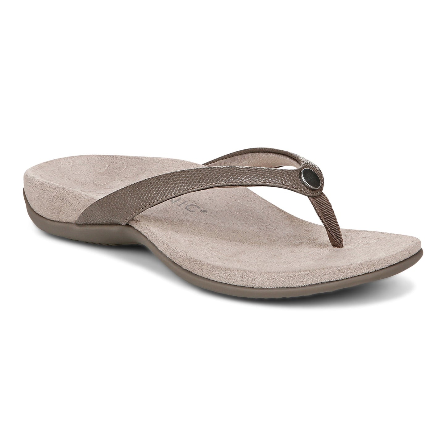 Vionic Davina Women's Supportive Flip Flop Sandal - Stone - Angle main