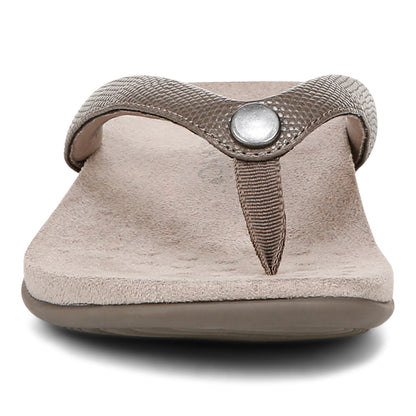 Vionic Davina Women's Supportive Flip Flop Sandal - Stone - Front