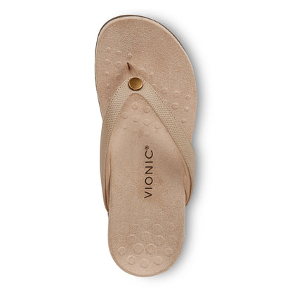 Vionic Davina Women's Supportive Flip Flop Sandal - Semolina - Top
