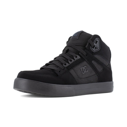 DC Work Crew Pure Work Men's Composite Toe Work High-Top - Black/Dark Gray - Black/Dark Gray - Angle other shoe