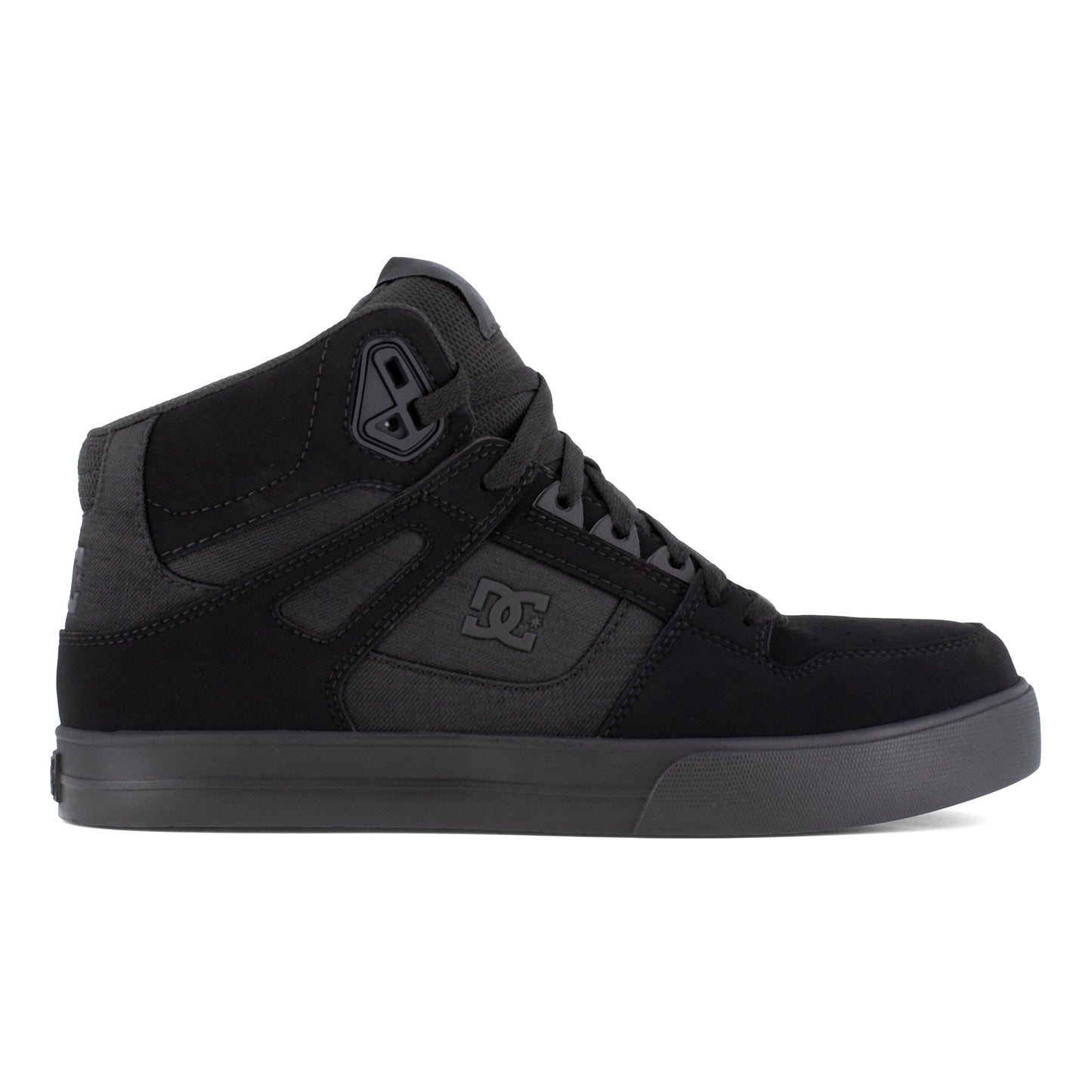 DC Work Crew Pure Work Men's Composite Toe Work High-Top - Black/Dark Gray - Black/Dark Gray - side view