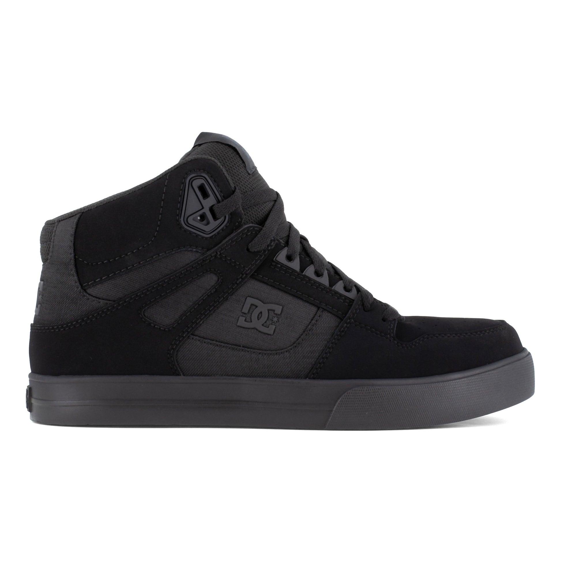DC Work Crew Pure Work Men's Composite Toe Work High-Top - Black/Dark Gray - Black/Dark Gray - side view