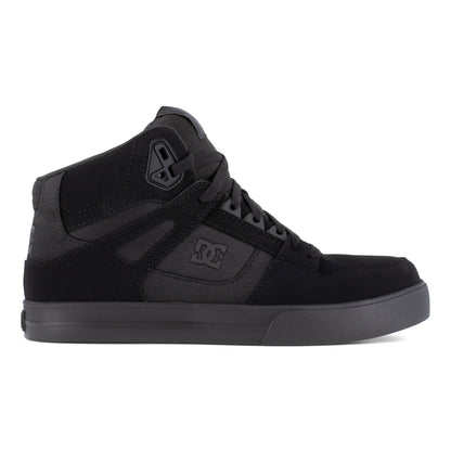 DC Work Crew Pure Work Men's Composite Toe Work High-Top - Black/Dark Gray - Black/Dark Gray - side view