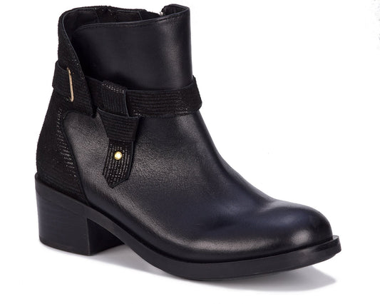 Ros Hommerson Delia Women's Leather Bootie - Black Napa Leather - Main View