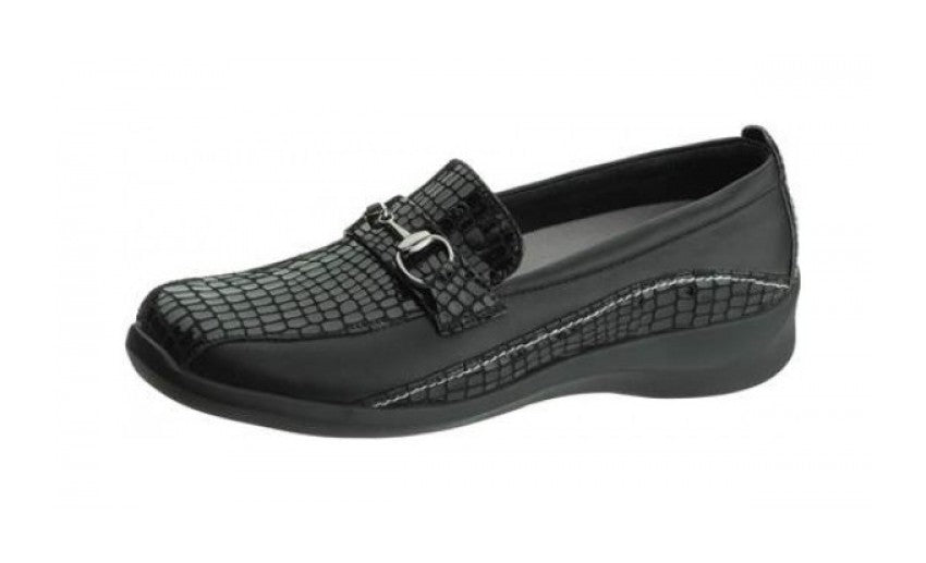 Aetrex Essence E250 Laura - Comfort Dress Slip-on - Alligator Black