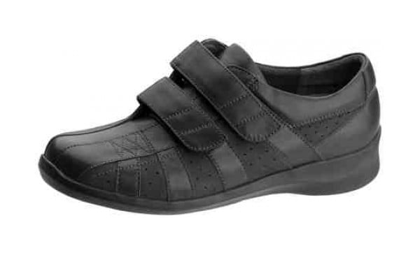 Aetrex Essence E830 Comfort Dress Double Strap - Black  profile view