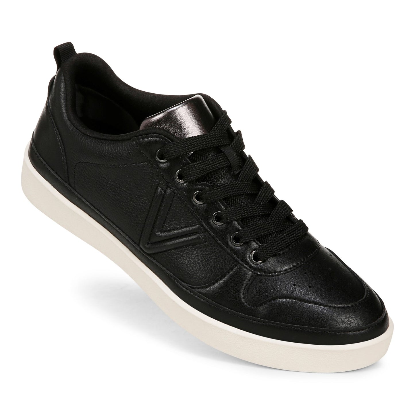 Vionic Elise Women's Leather Casual Comfort Sneakers - Black - ELISE-J0746L3001-BLACK-13fl-med