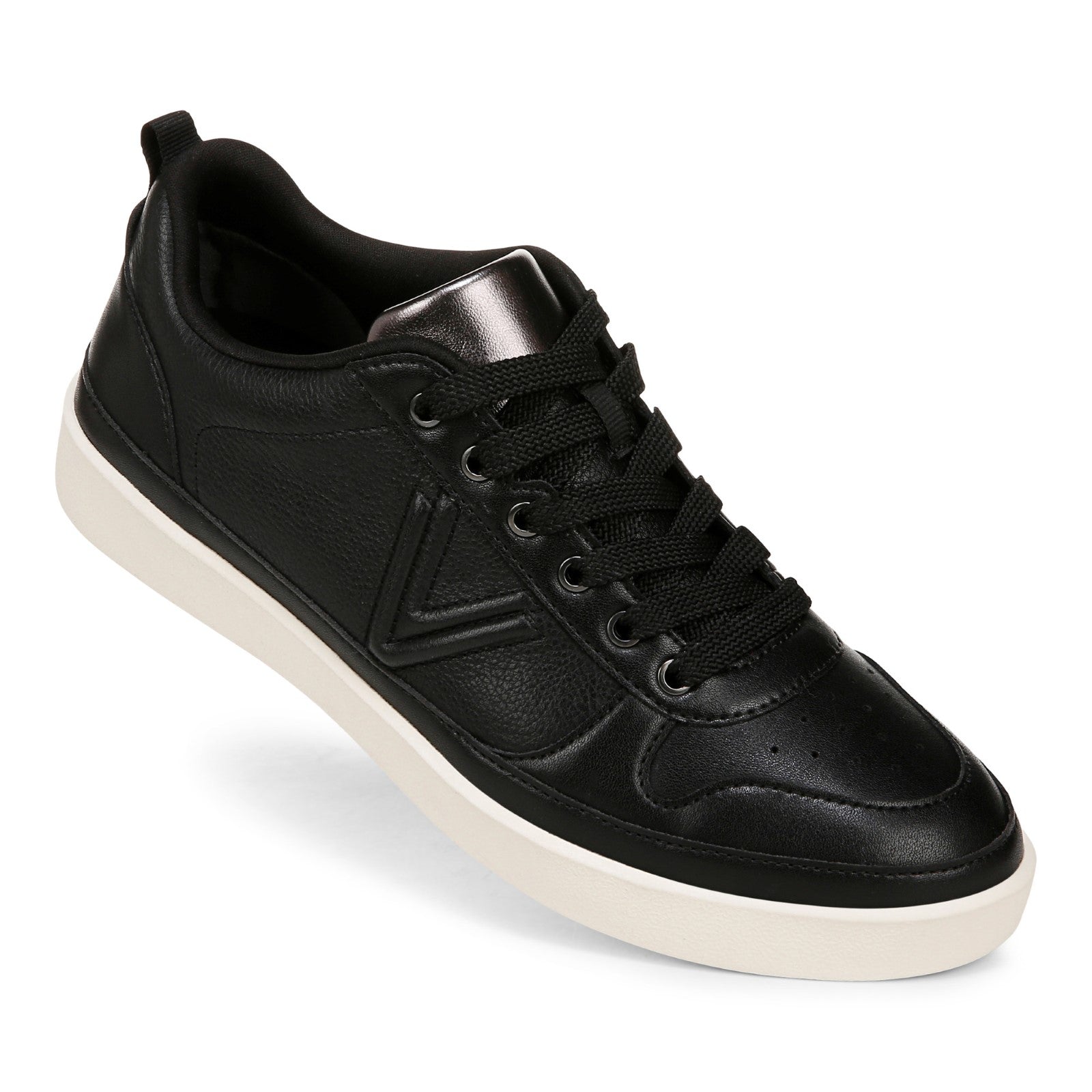 Vionic Elise Women's Leather Casual Comfort Sneakers - Black - ELISE-J0746L3001-BLACK-13fl-med