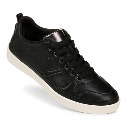 Vionic Elise Women's Leather Casual Comfort Sneakers - Black - ELISE-J0746L3001-BLACK-13fl-med