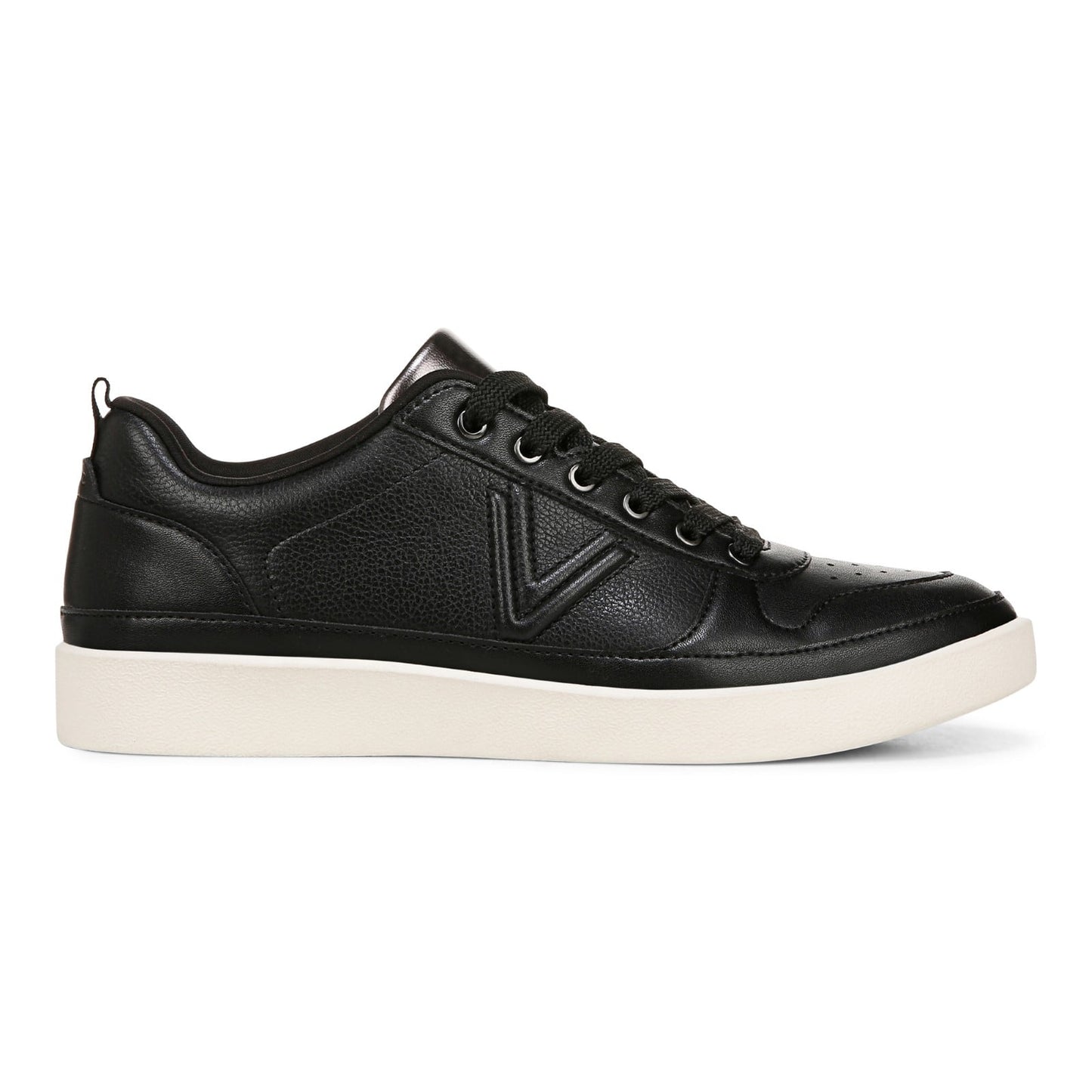 Vionic Elise Women's Leather Casual Comfort Sneakers - Black - Right side