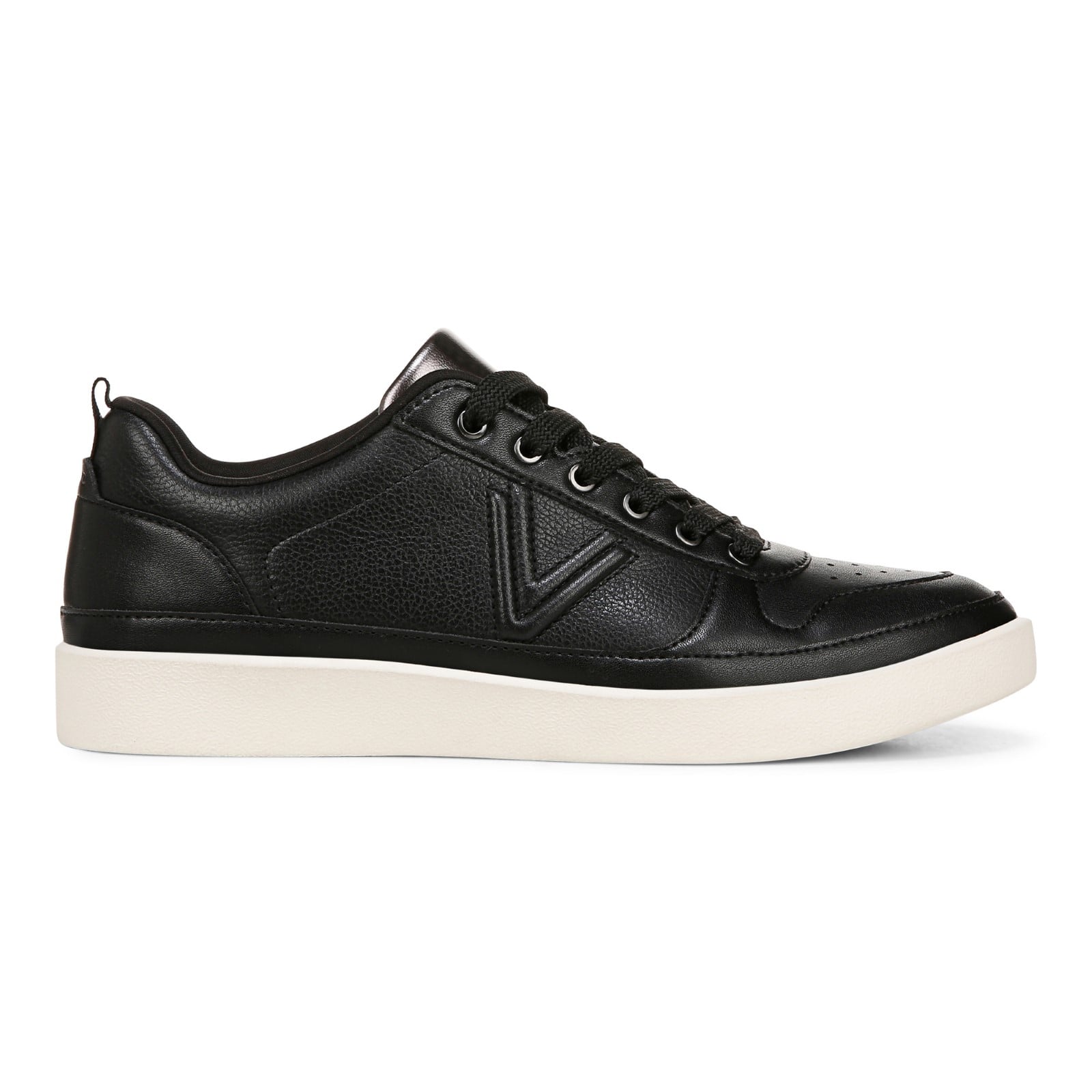 Vionic Elise Women's Leather Casual Comfort Sneakers - Black - Right side