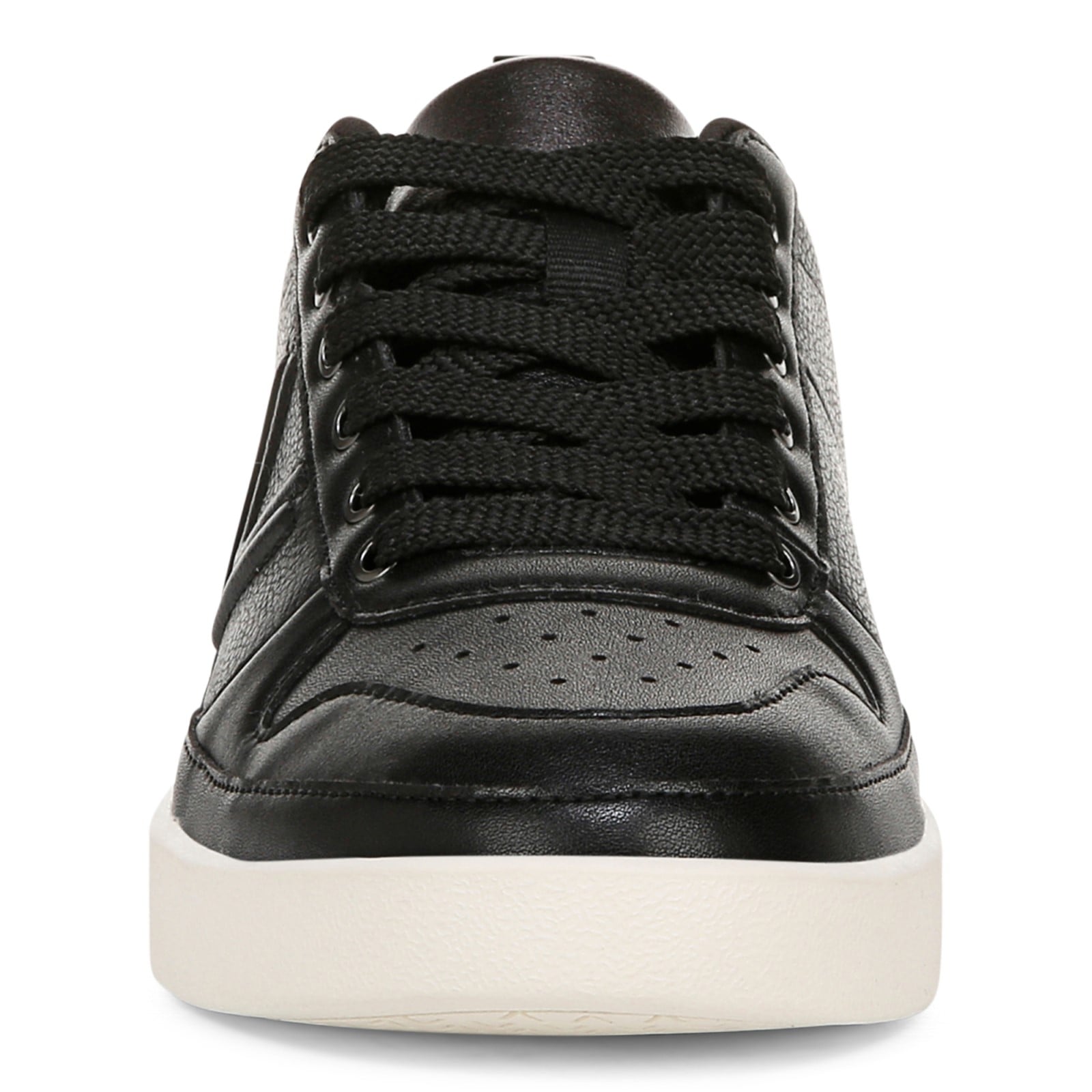 Vionic Elise Women's Leather Casual Comfort Sneakers - Black - Front