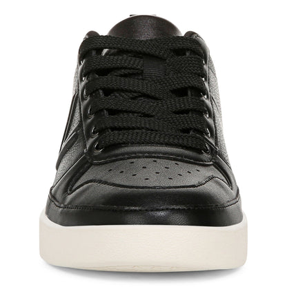 Vionic Elise Women's Leather Casual Comfort Sneakers - Black - Front