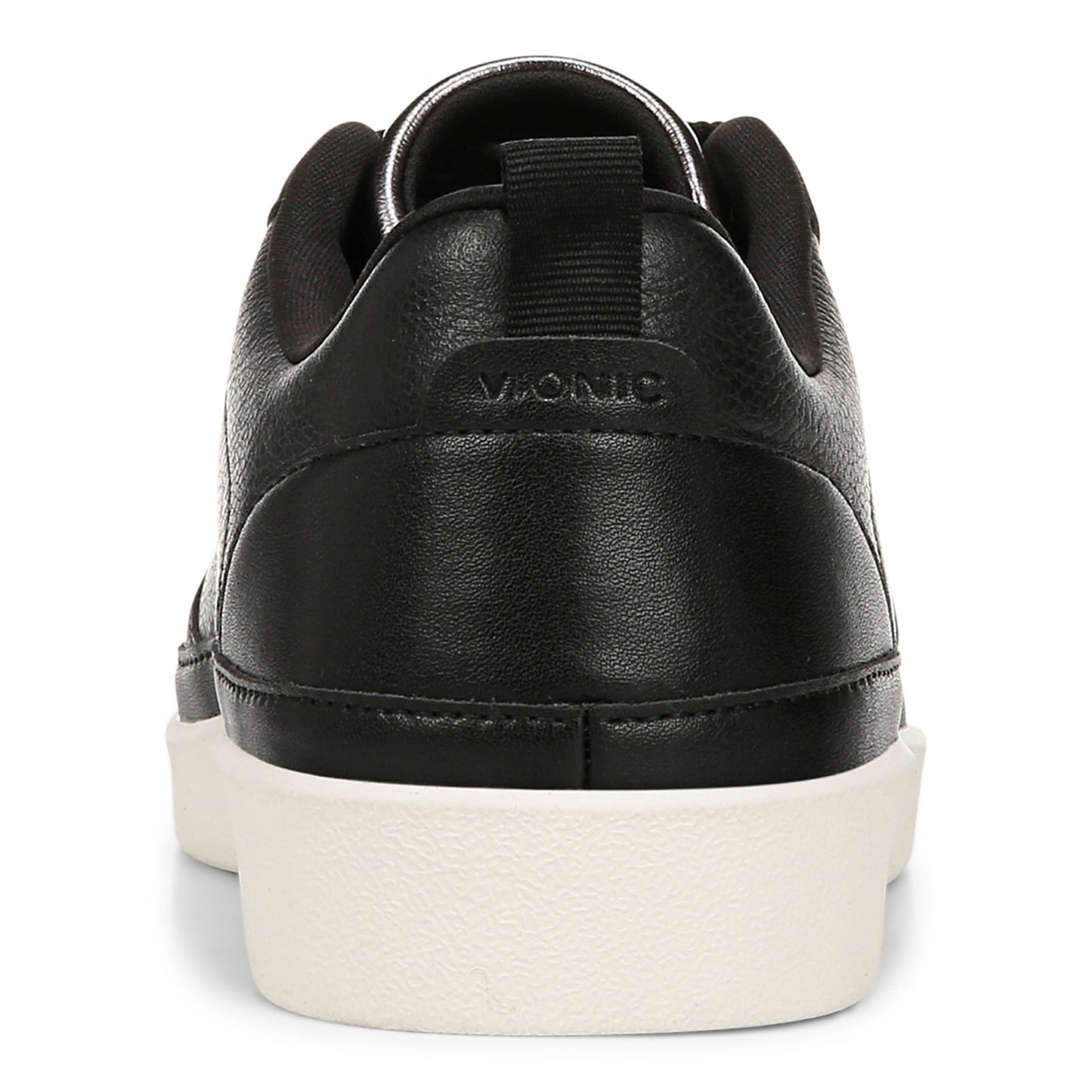 Vionic Elise Women's Leather Casual Comfort Sneakers - Black - Back