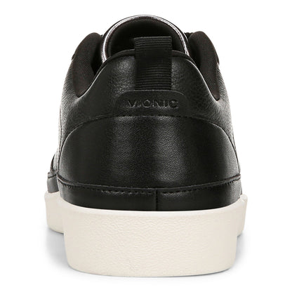 Vionic Elise Women's Leather Casual Comfort Sneakers - Black - Back