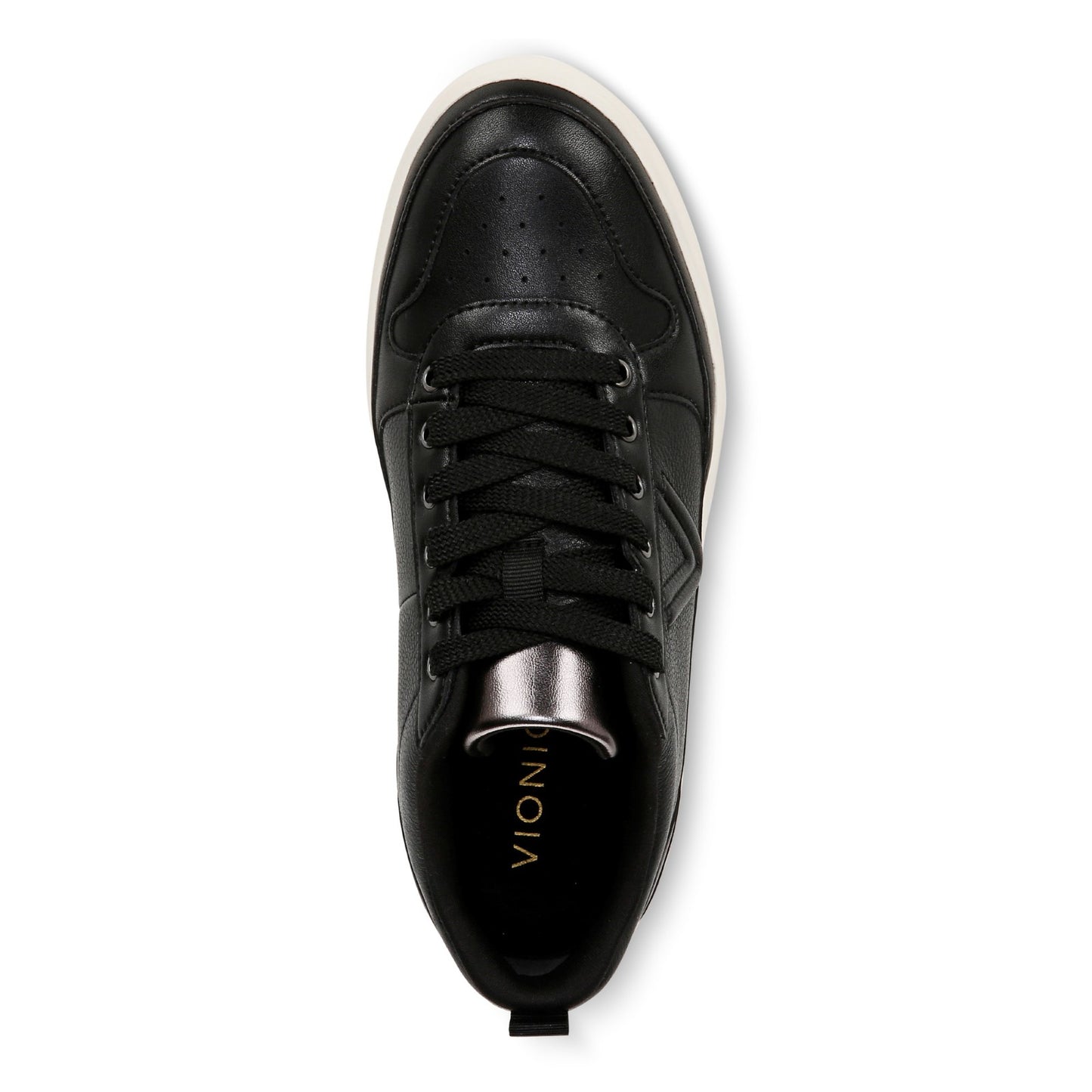 Vionic Elise Women's Leather Casual Comfort Sneakers - Black - Top