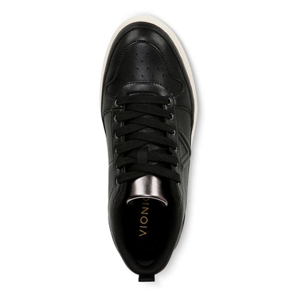 Vionic Elise Women's Leather Casual Comfort Sneakers - Black - Top