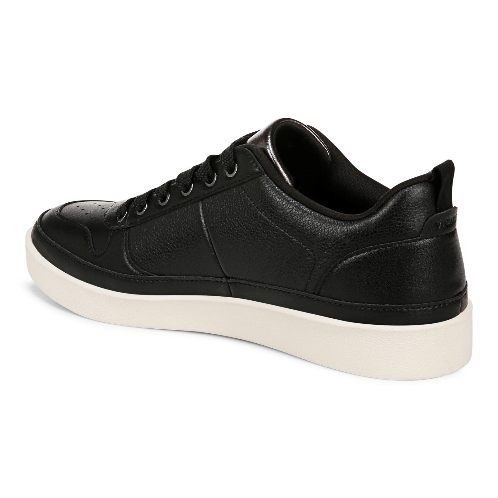 Vionic Elise Women's Leather Casual Comfort Sneakers - Black - Back angle
