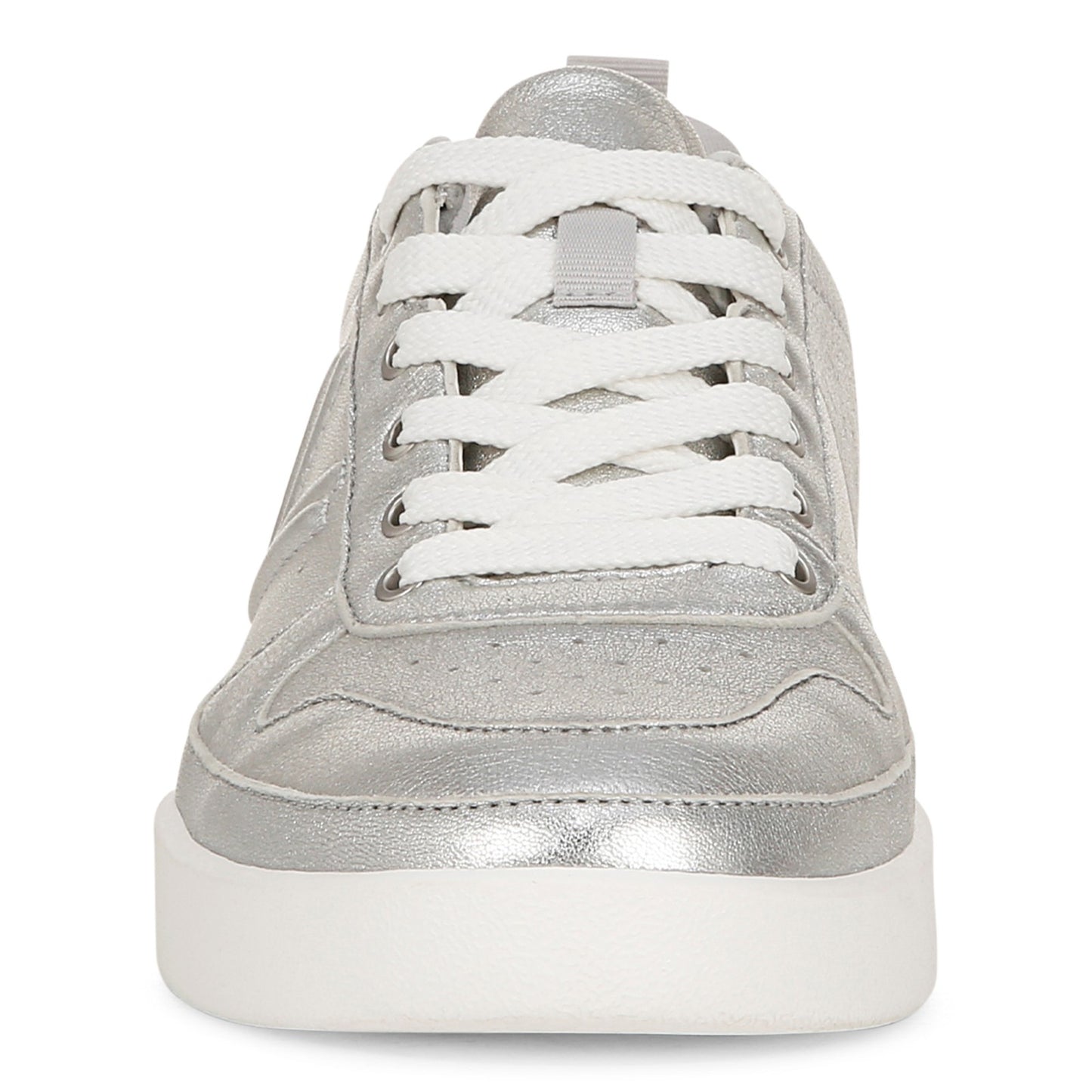 Vionic Elise Women's Leather Casual Comfort Sneakers - Silver - Front