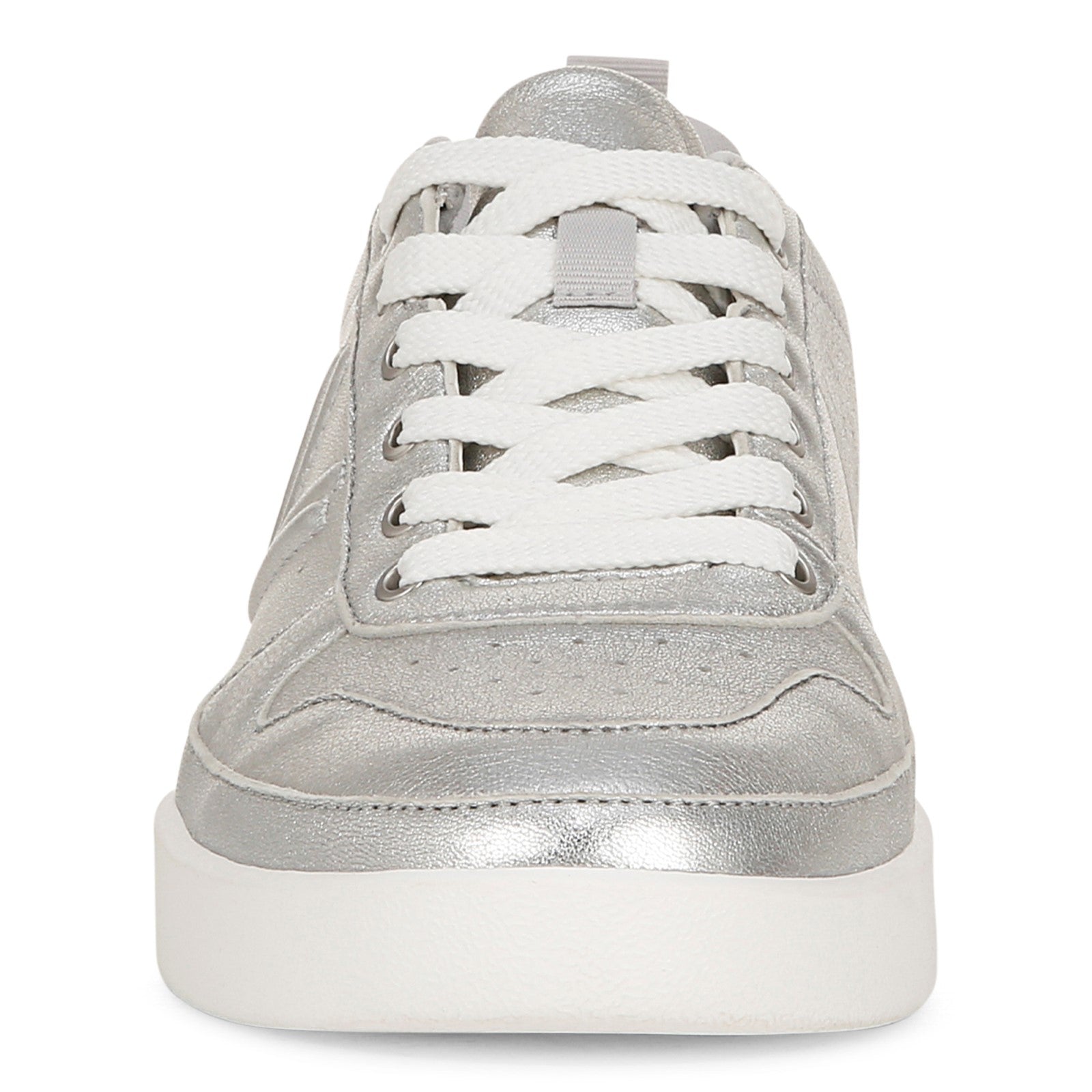 Vionic Elise Women's Leather Casual Comfort Sneakers - Silver - Front