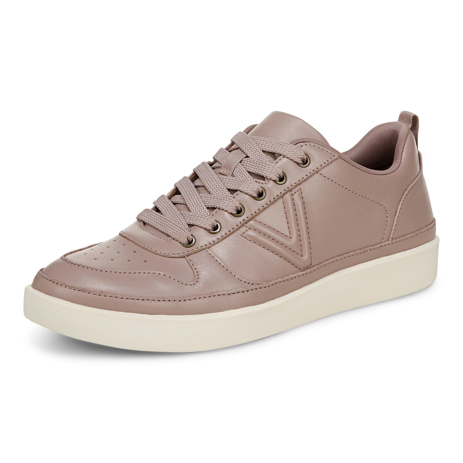 Vionic Elise Women's Leather Casual Comfort Sneakers - Magnolia Dusk - Left angle