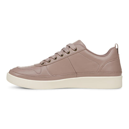 Vionic Elise Women's Leather Casual Comfort Sneakers - Magnolia Dusk - Left Side