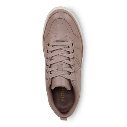 Vionic Elise Women's Leather Casual Comfort Sneakers - Magnolia Dusk - Top