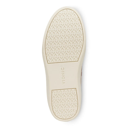 Vionic Elise Women's Leather Casual Comfort Sneakers - Magnolia Dusk - Bottom