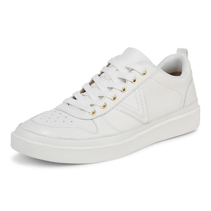 Vionic Elise Women's Leather Casual Comfort Sneakers - White - Left angle