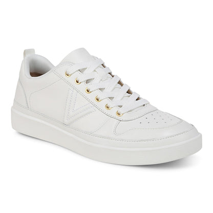 Vionic Elise Women's Leather Casual Comfort Sneakers - White - Angle main