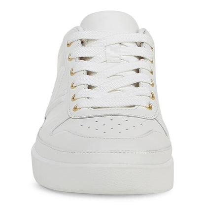 Vionic Elise Women's Leather Casual Comfort Sneakers - White - Front