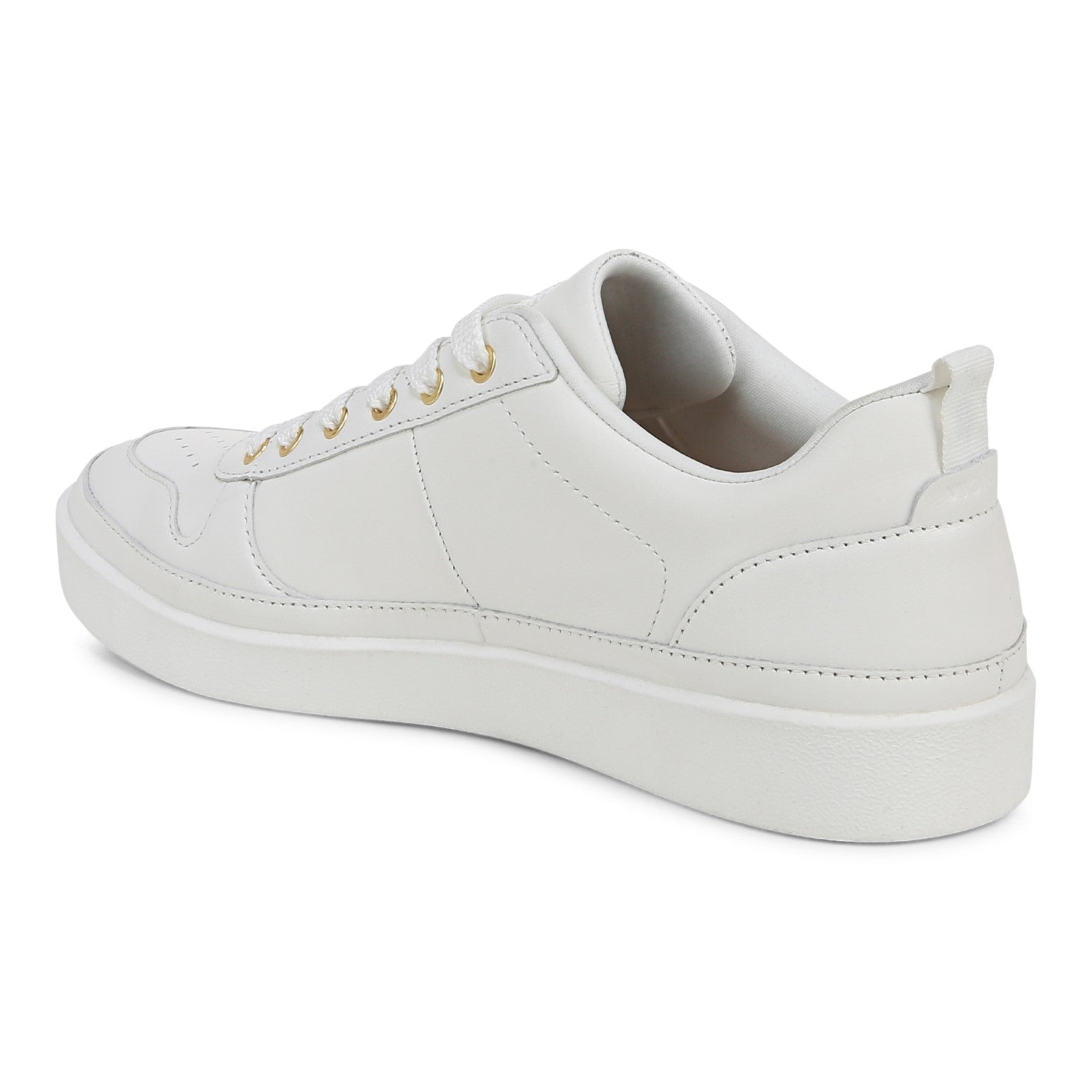Vionic Elise Women's Leather Casual Comfort Sneakers - White - Back angle