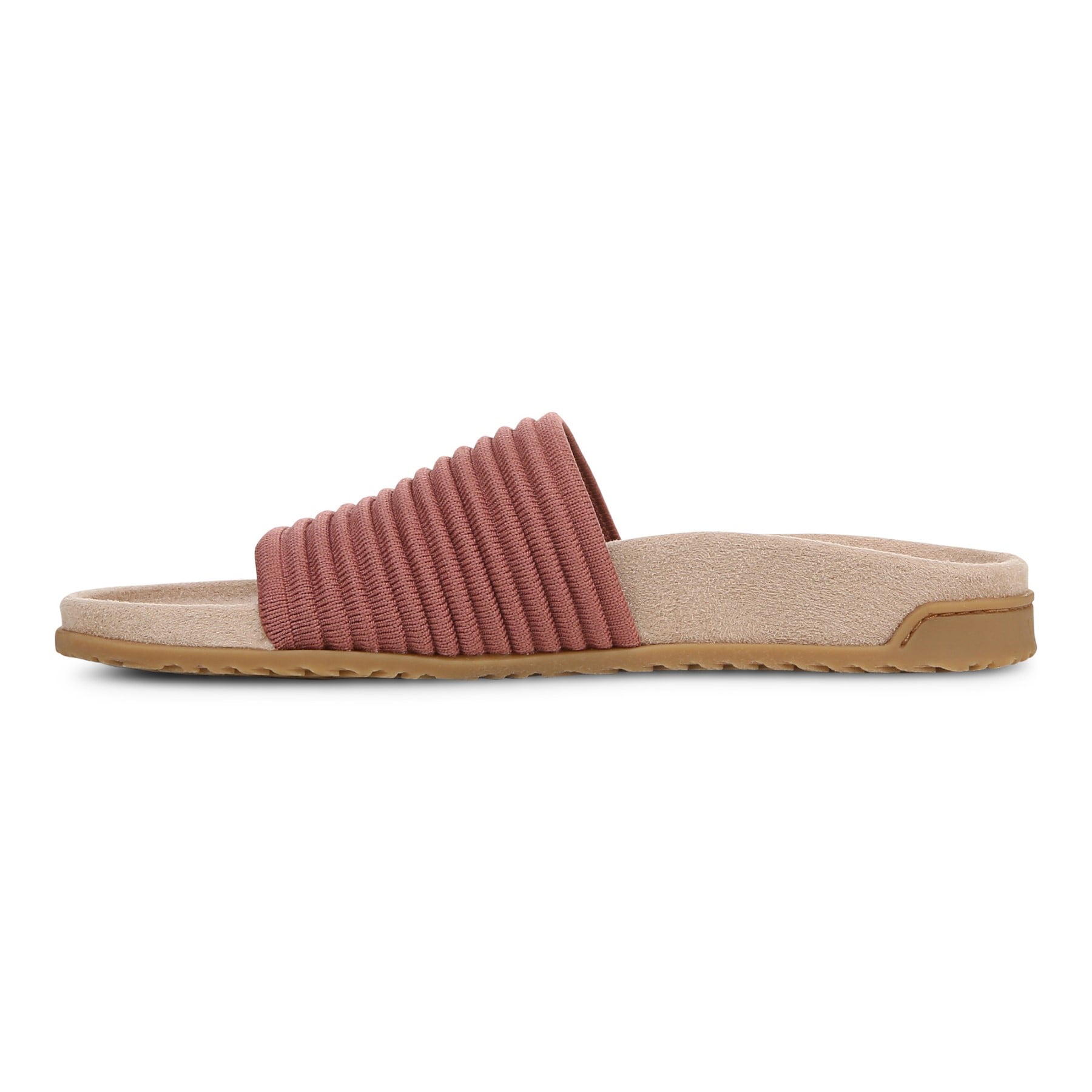 Vionic Evie Knit Women's Slide Arch Supportive Sandal - Withered Rose - Left Side