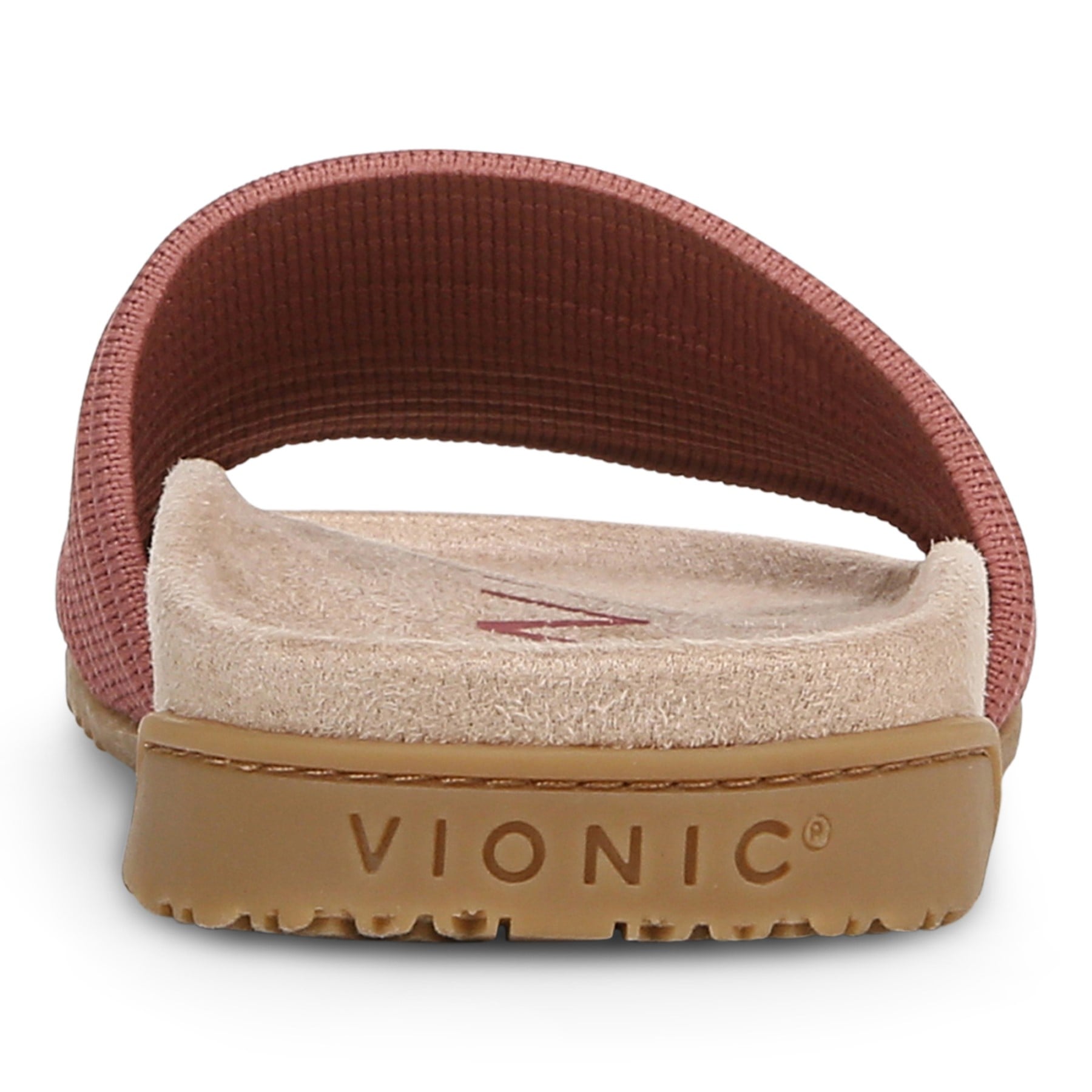 Vionic Evie Knit Women's Slide Arch Supportive Sandal - Withered Rose - Back