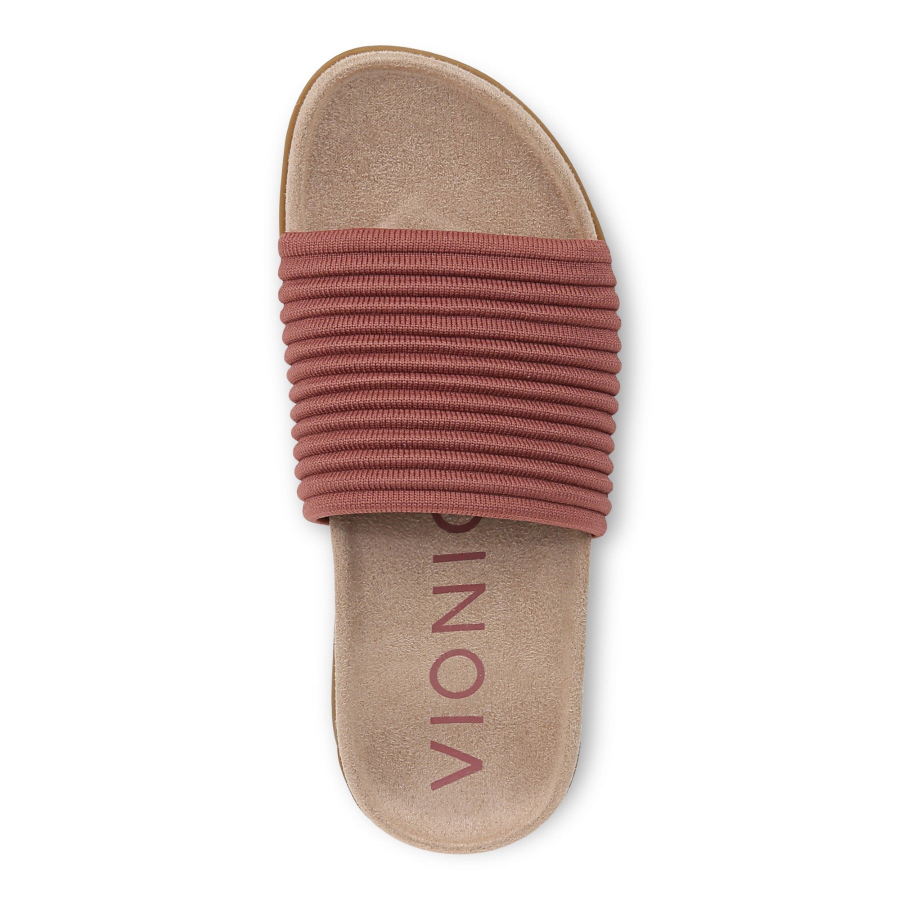 Vionic Evie Knit Women's Slide Arch Supportive Sandal - Withered Rose - Top