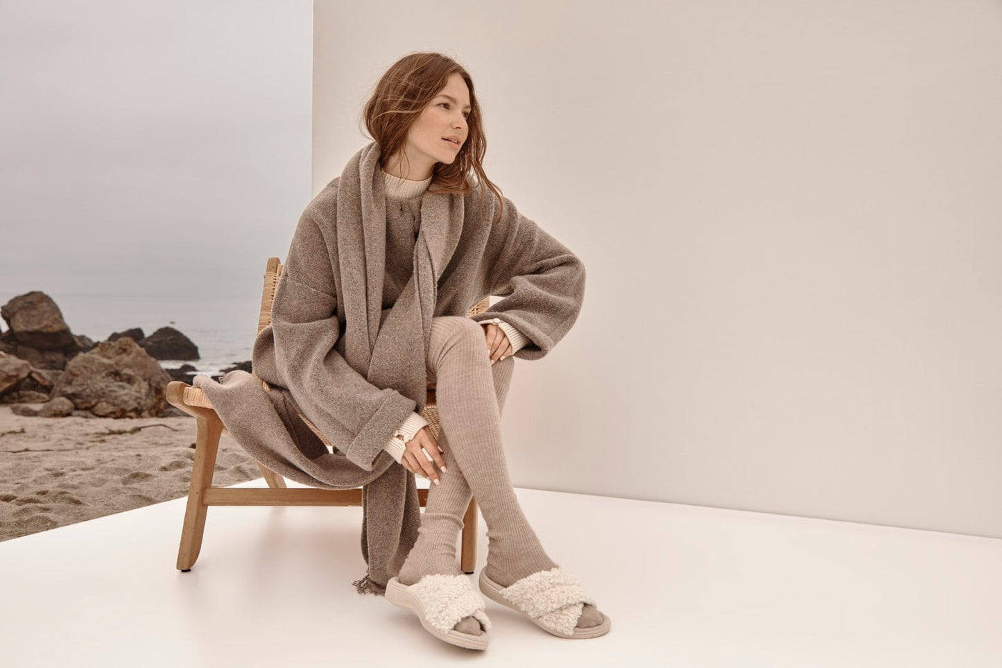 Vionic Relax Ii womens Slide Slipper - Cream Shearling - 0005-med