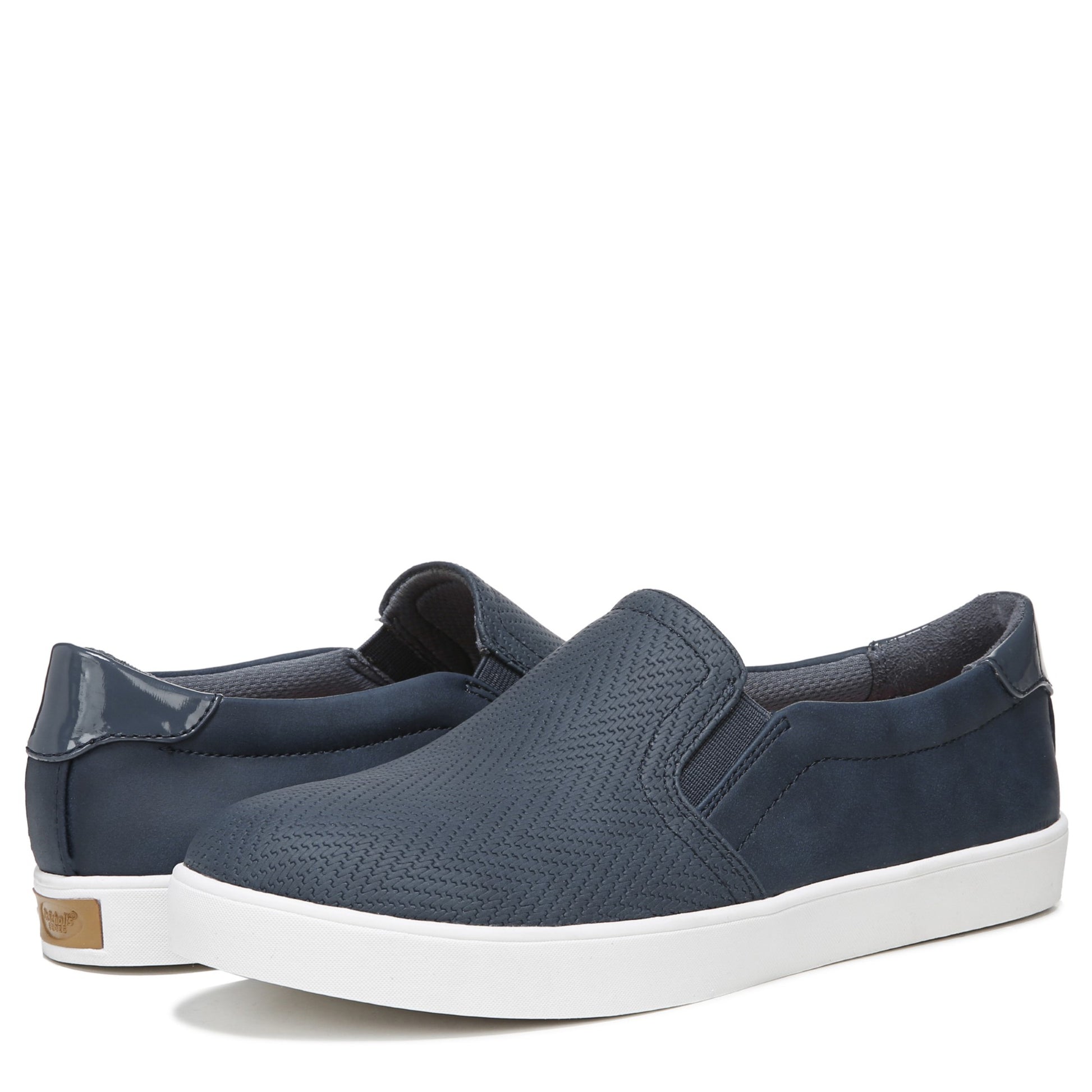 Dr. Scholl's Madison Women's Comfort Slip-on Sneaker - Navy Synthetic - pair left angle