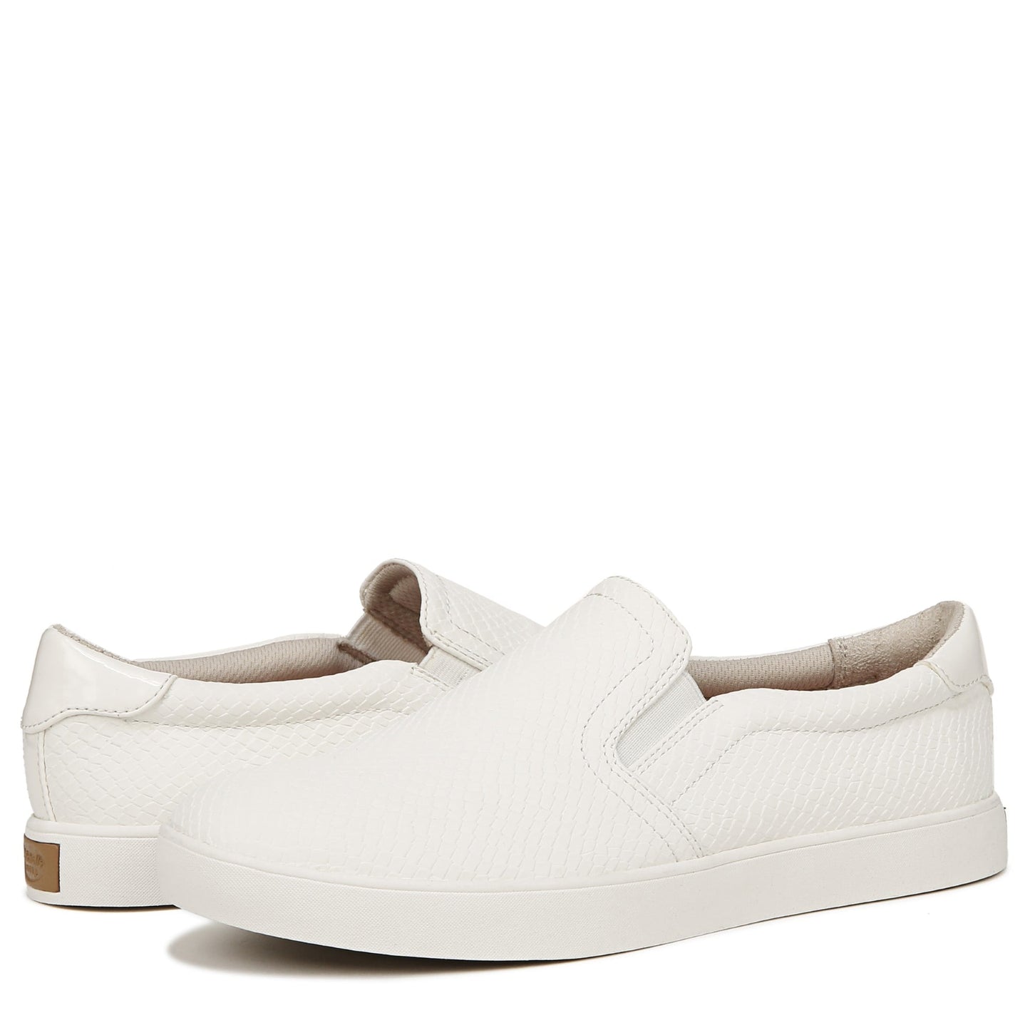 Dr. Scholl's Madison Women's Comfort Slip-on Sneaker - White Snake Synthetic - pair left angle