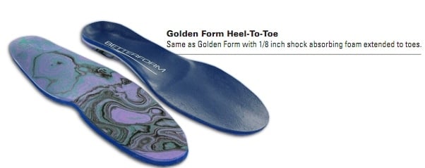 ORTHOS  Golden full length orthotics - Golden Heel-to-Toe